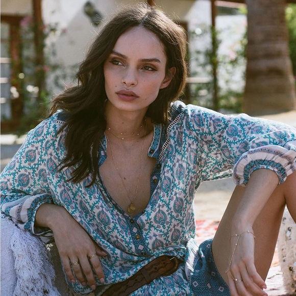 🩵 Vintage Spell Oracle Sage Blouse Size Small 🩵 - Picture 6 of 10